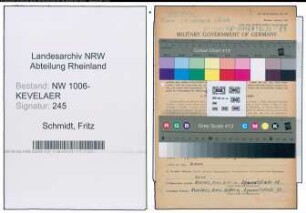 Entnazifizierung Fritz Schmidt , geb. 23.03.1898 (Lehrer)