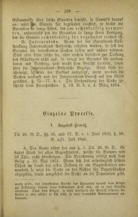 Einzelne Processe.