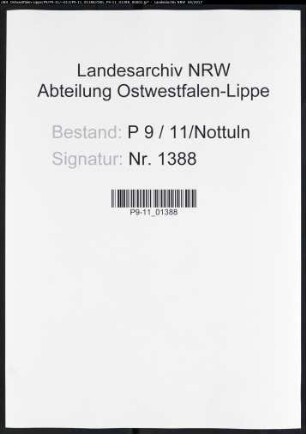 Sterberegister Standesamt Nottuln
