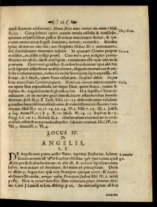 Locus IV. De Angelis