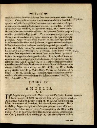 Locus IV. De Angelis