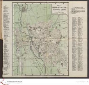 Plan von Hildesheim nebst nächster Umgebung.