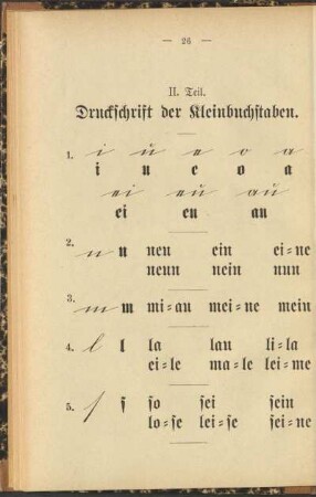 II. Teil. Druckschrift der Kleinbuchstaben