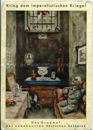 Postkarte des Internationalen Bundes der Opfer des Krieges und der Arbeit