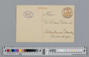 Postkarte an Richard Dehmel