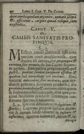 Caput V. De Causis Sanitatis Propinquis