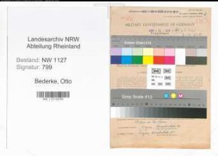 Entnazifizierung Otto Bederke , geb. 22.09.1889 (Lehrer)