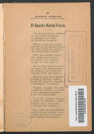 El gaucho Martín Fierro