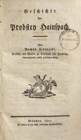 Geschichte der Probstey Hainspach