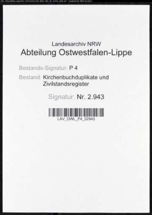 Zivilstandsregister der Munizipalität Sprockhövel (GHT 1810), 1 Band. (Gemeinde: Zivilstandsregister)