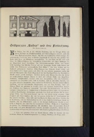 Grillparzers "Esther" und ihre Fortsetzung
