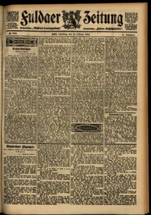 Dritte Ausgabe vom Samstag, den 22. Oktober 1904.