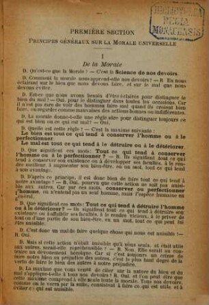 Catéchisme moral et civique de la philanthropie