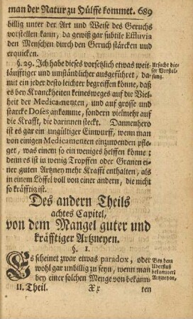 Des andern Theils achtes Capitel, von dem Mangel guter und kräfftiger Artzneyen
