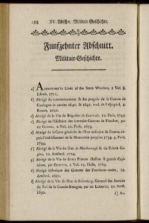Funfzehnter Abschnitt. Militair-Geschichte.