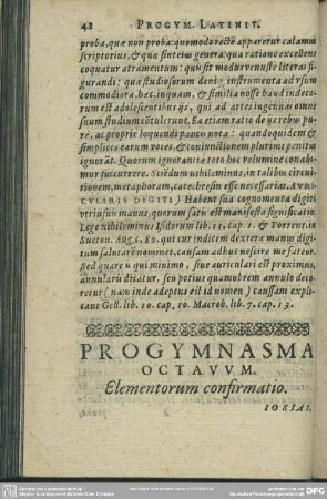 Progymnasma Octavum. Elementorum confirmatio