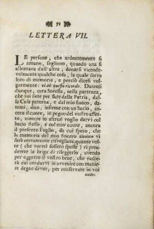 Lettera VII. + Argomento