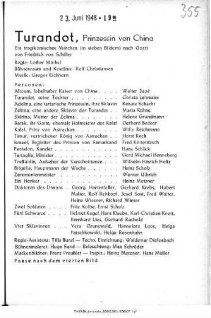 Turandot, Prinzessin von China