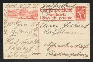 Brief von Else Lasker-Schüler an Gerhart Hauptmann