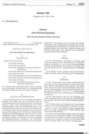 Gesetzentwurf Hochschulgesetz