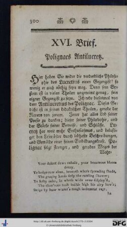 XVI - XIX.
