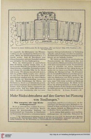 32: Mehr Rücksichtsnahme auf den Garten bei Planung von Siedlungen