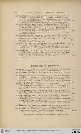 Fragments d'Incunables (Nr. 1548 - 1562)