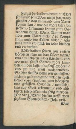 ... Wie der Herr in diesem trefflichen schönen Spruch sagt/ Joh. xvii.
