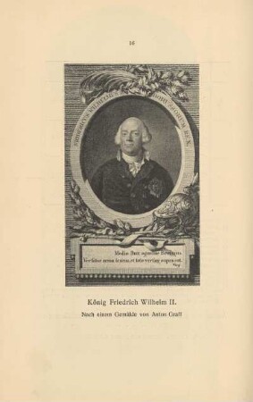 König Friedrich Wilhelm II. Nach einem Gemälde von Anton Graff