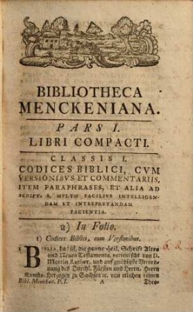 Catalogvs Bibliothecae Menkenianae, 1. Libros Theologicos Veteres Graecos Et Latinos, Philologicos, Criticos Grammaticos, Rhetoricos, Poeticos ... Complexa