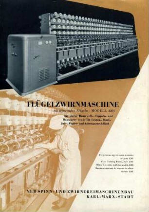 Heft "Flügelzwirnmaschine Modell 3201"