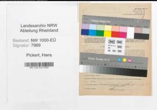 Entnazifizierung Hans Pickert, geb. 08.01.1896 (Stadtinspektor)