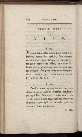 Sectio XVII. De Visu
