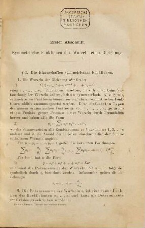 Einleitung in die Theorie der binären Formen