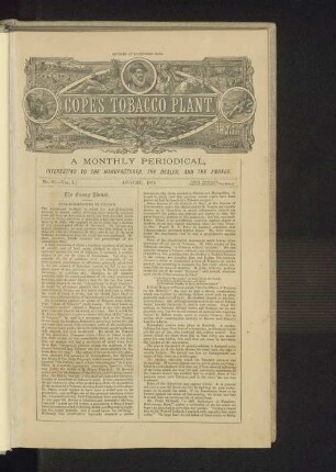 Cope's Tobacco Plant. No. 29. - Vol. I. August, 1872.