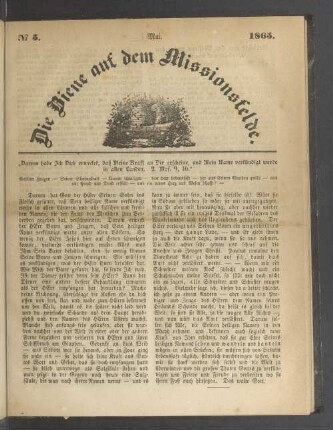 N° 5. Mai. 1865