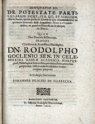 De potestate particularum : sicut, ita, ut, et similium ...
