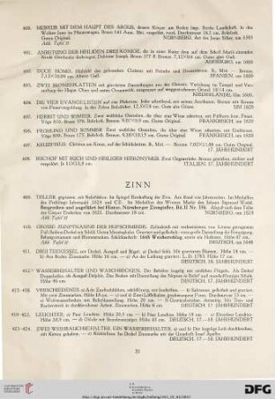 Zinn (Nr. 409-433)
