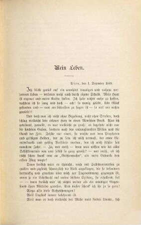 Mein Leben : Selbstbiographie, Tagebuchblätter und Briefe
