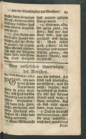 Vom natürlichen Unvermögen des Menschen.