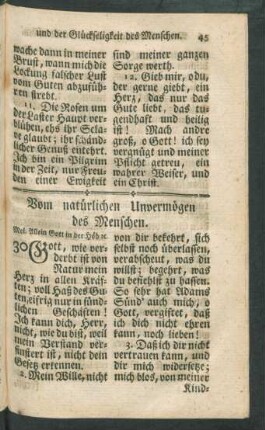 Vom natürlichen Unvermögen des Menschen.