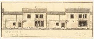 Gesamtbebauungsplan Ankara Ankara Kooperatifi. Haustypen: Typ D2, DIYARBEKIR, Reihenhaus (Kettenhaus) 5 Zimmer, Rückansicht 1:50