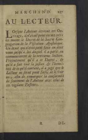 Au Lecteur.