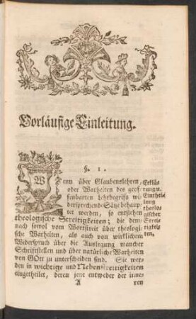 Vorläufige Einleitung.
