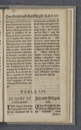 Fable LVI. Le tems et l'occasion. Zeit und Gelegenheit.