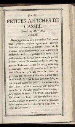 No LI (Samedi 13 Mars 1784)