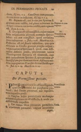 Caput 5. De Permissione peccati.