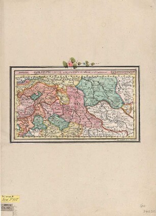 Karte der Umgebung von Leipzig, ca. 1:930 000, Kupferstich, um 1758 : Leipzig mitt nahe anliegenden Fürstenthum und Laendern / G. Bodenehr fec. et Excudit. - [Ca. 1:930 000]. - [Augsburg] , [ca. 1758]. - 1 Kt. : Kupferst. ; 28 x 15 cm