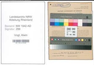 Entnazifizierung Alwin Vogt , geb. 30.07.1904 (Bahnarbeiter)