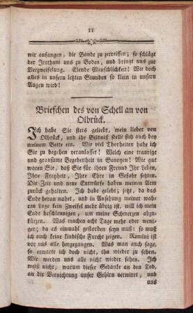 Briefchen des von Schell an von Olbrück.